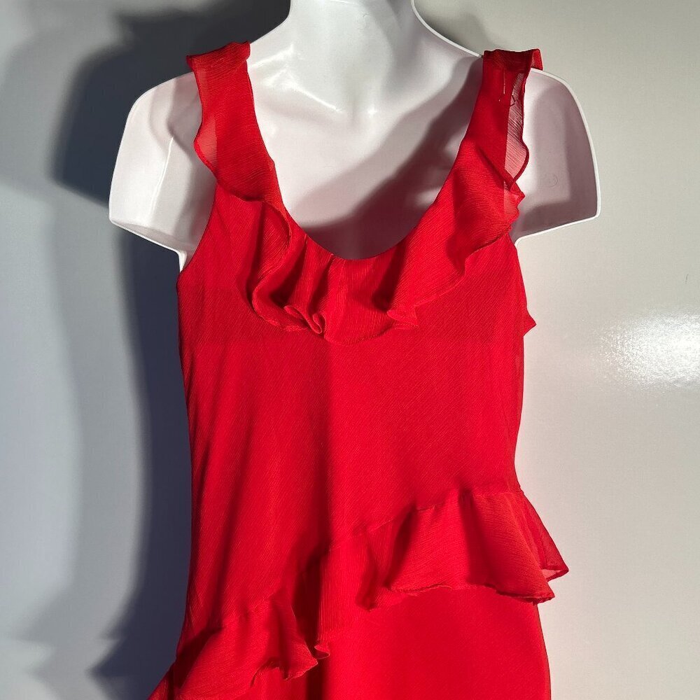 a new day  NWT Red Ruffled Midi Dress Fairy Boho Feminine Cottage Wedding Dressy - Picture 5 of 10